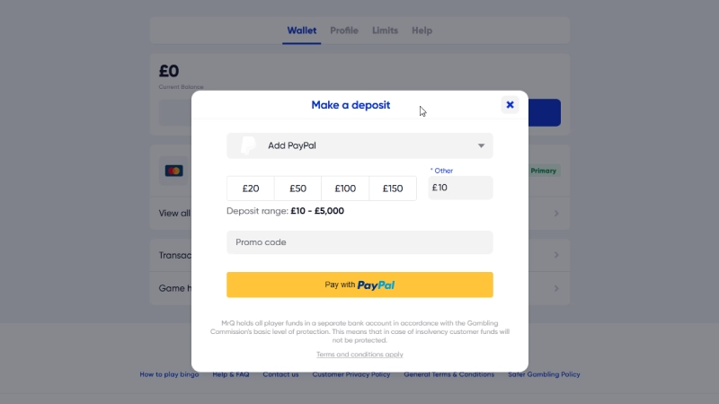 An example of how to make a deposit at a slot site