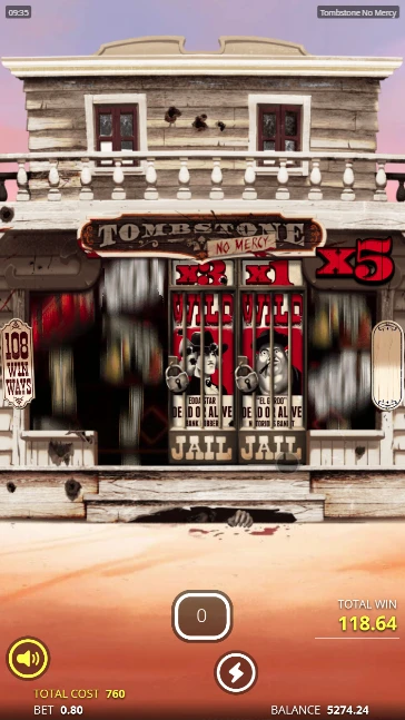Screenshot of No Limit City's Tombstone No Mercy slot bonus game