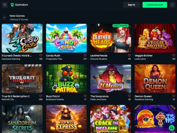 Gamdom's new slots