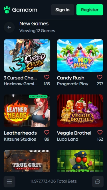 Gamdom's new slots