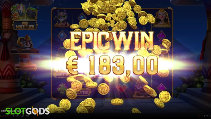 A screenshot of a big win on 3 Tiny Gods Bonanza slot