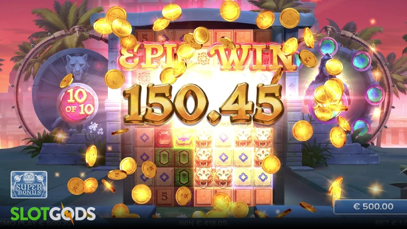 A screenshot of a big win on Ashoka Eternal slot