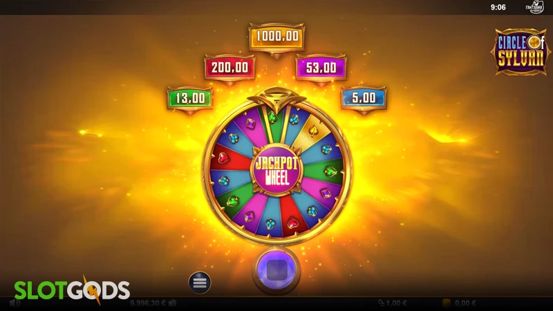 A screenshot of the jackpot feature in Circle of Sylvan slot