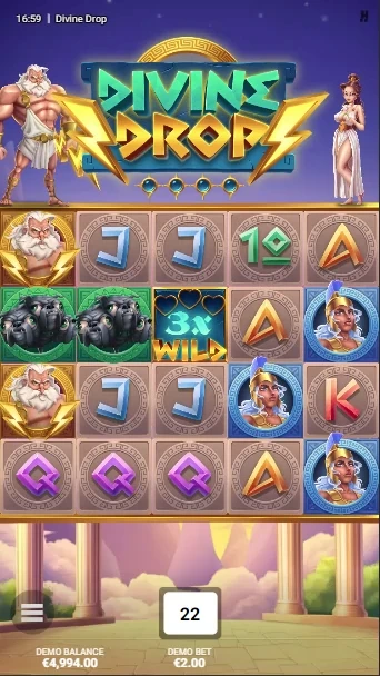 Gameplay of Divine Drop slot