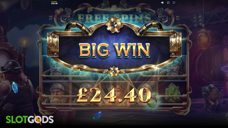 A screenshot demonstrating Gold Mine Mistress's win potential