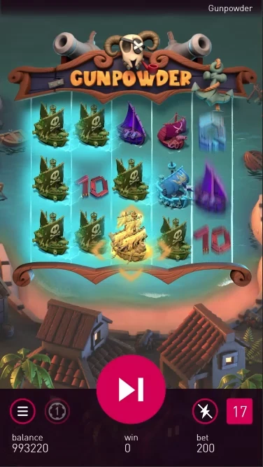 A screenshot of GunPowder slot gameplay