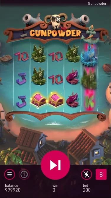 A screenshot of GunPowder bonus round gameplay