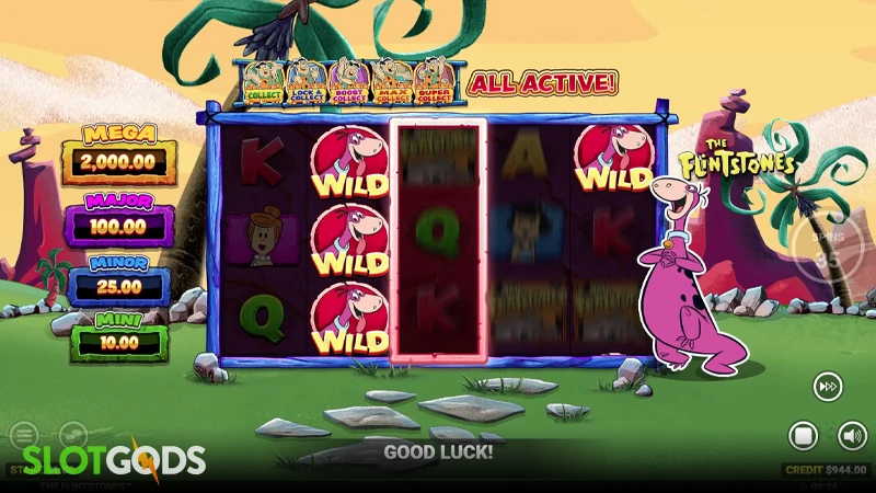 The Flintstones slot feature gameplay