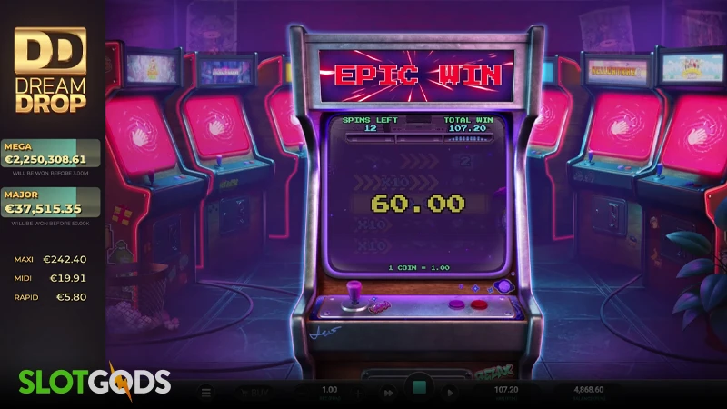 A screenshot of a big win in Line Busters Dream Drop slot