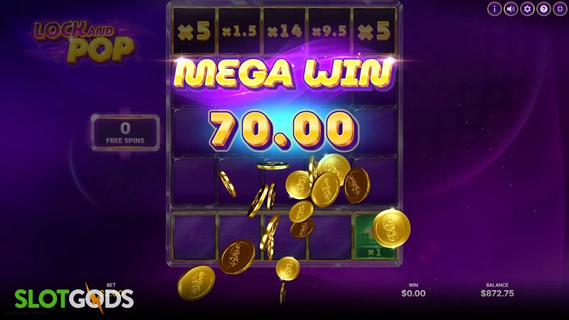 A screenshot of a big win on Lock and Pop slot