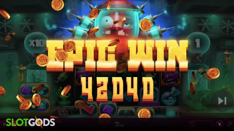 A screenshot of an epic win in Mutagenes slot