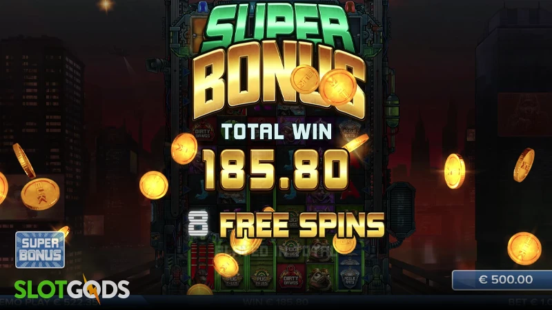 A screenshot of a big win in Nitropolis 5 slot