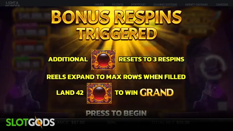 slot feature screenshot