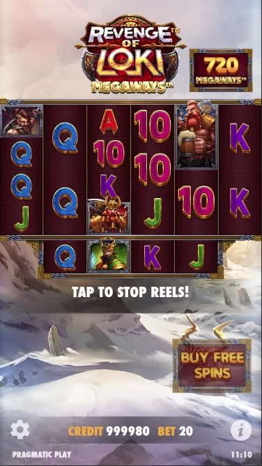 A gameplay screenshot of Revenge of Loki Slot