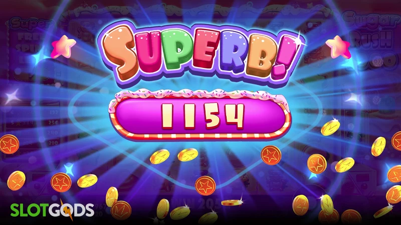 A screenshot of a big win in Sugar Rush 1000 slot