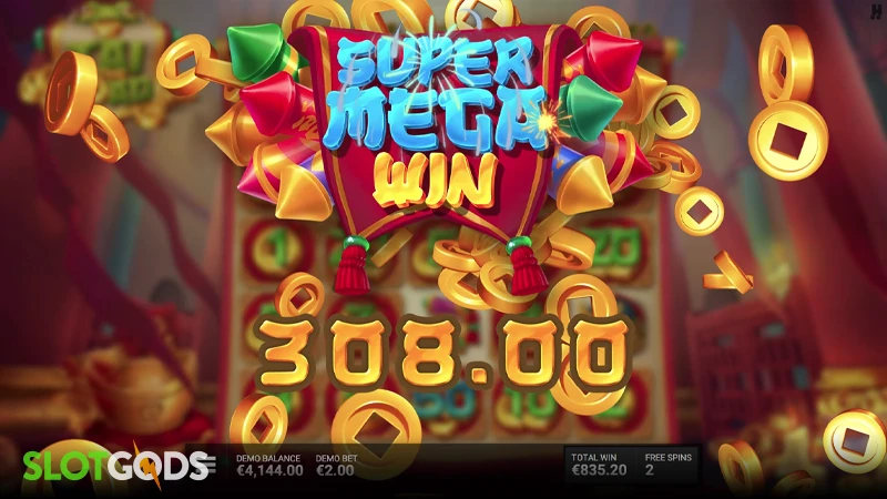 A screenshot of a big win in Tai the Toad slot