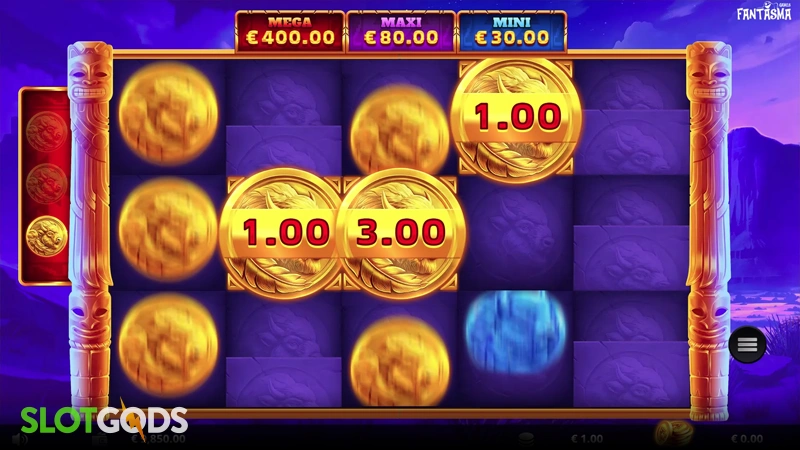 A screenshot of Wild West Buffalo Blast slot  feature gameplay