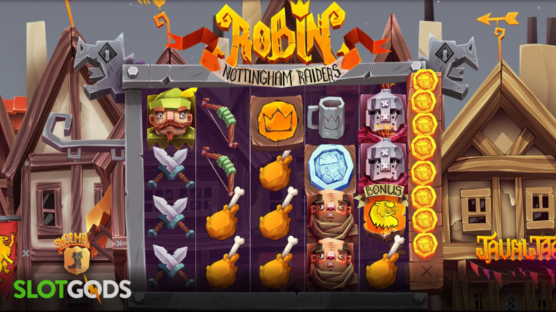 Robin Nottingham Raiders Online Slot by Peter & Sons Screenshot 1