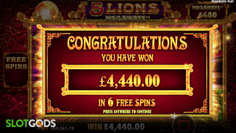 5 Lions Megaways Online Slot by Pragmatic Play Screenshot 3