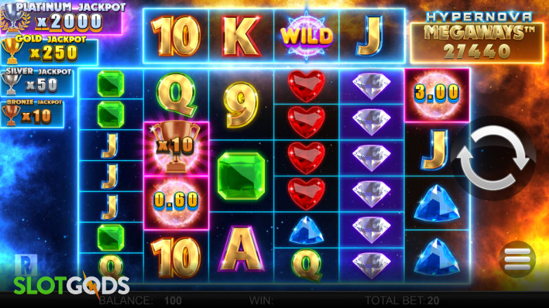 Hypernova Megaways Online Slot by Reel Play Screenshot 1