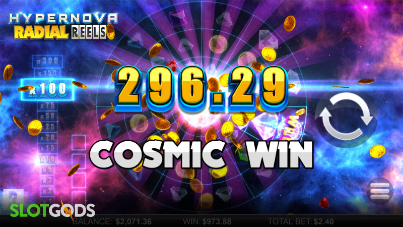 Hypernova Radial Reels Online Slot by Reel Play Screenshot 2