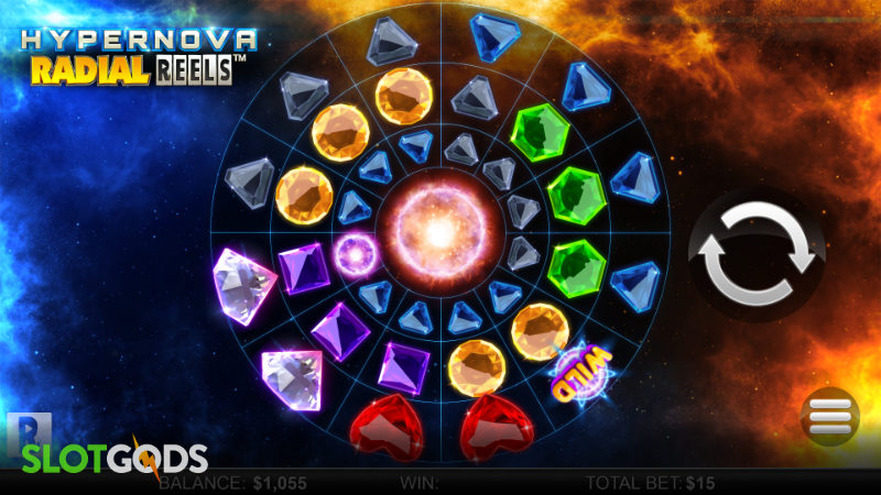 Hypernova Radial Reels Online Slot by Reel Play Screenshot 1