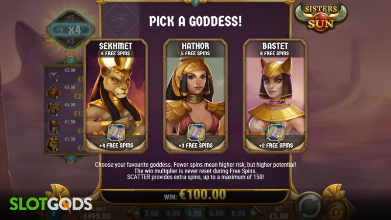 Sisters of the Sun Online Slot by Playn GO Screenshot 2