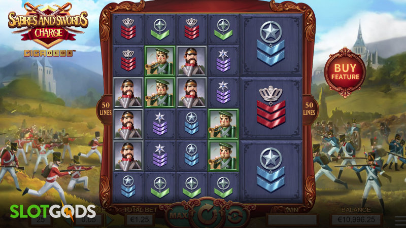 Swords and Sabres Charge Gigablox Online Slot by Yggdrasil Screenshot 1