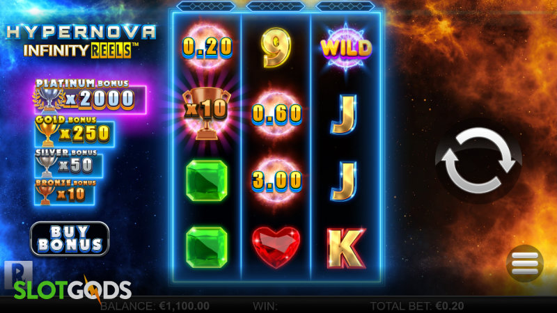 Hypernova Infinity Reels Online Slot by ReelPlay Screenshot 1