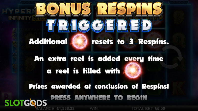 Hypernova Infinity Reels Online Slot by ReelPlay Screenshot 2
