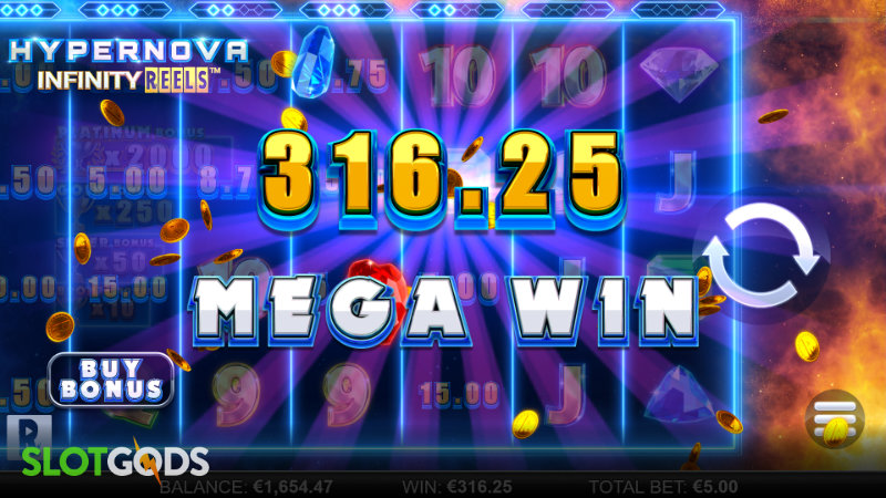 Hypernova Infinity Reels Online Slot by ReelPlay Screenshot 3
