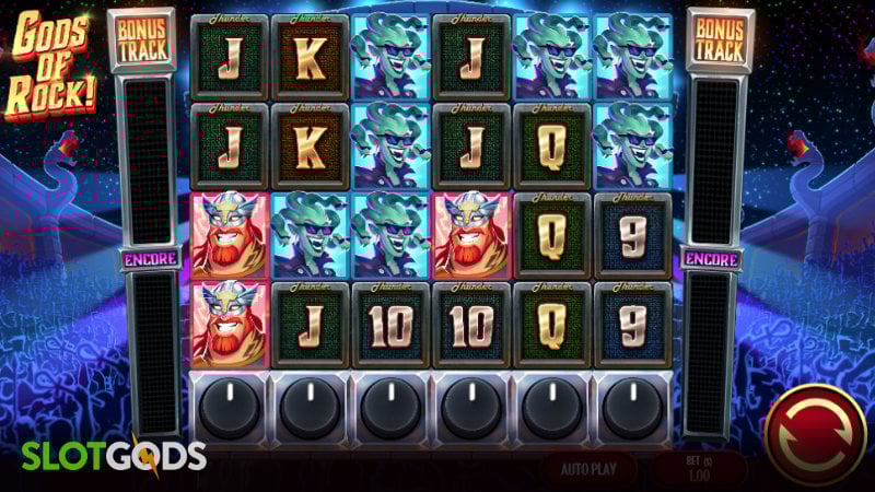 Gods of Rock Online Slot by Thunderkick Screenshot 1
