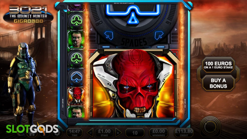 3021 AD The Bounty Hunter Gigablox Slot - Screenshot 2