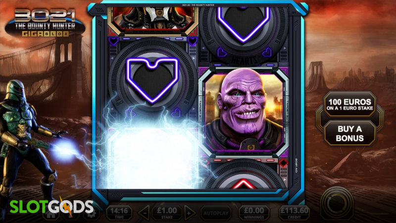 3021 AD The Bounty Hunter Gigablox Slot - Screenshot 