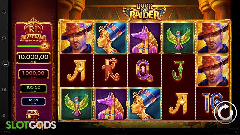 Royal League Book of Raider Slot - Screenshot 