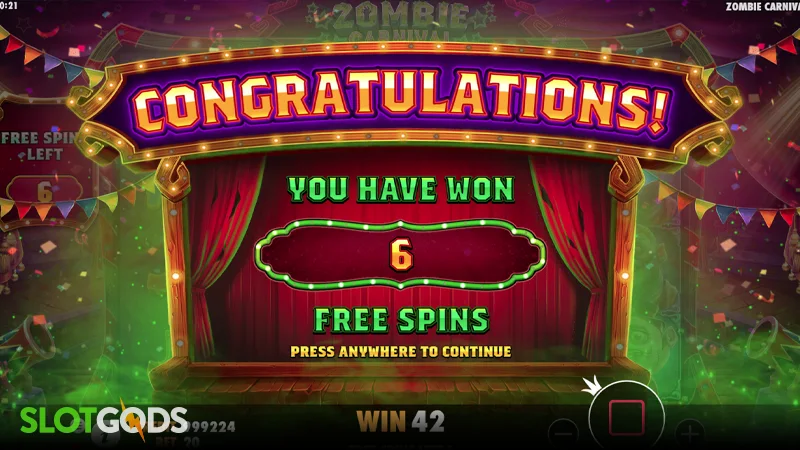 Zombie Carnival Slot - Screenshot 2