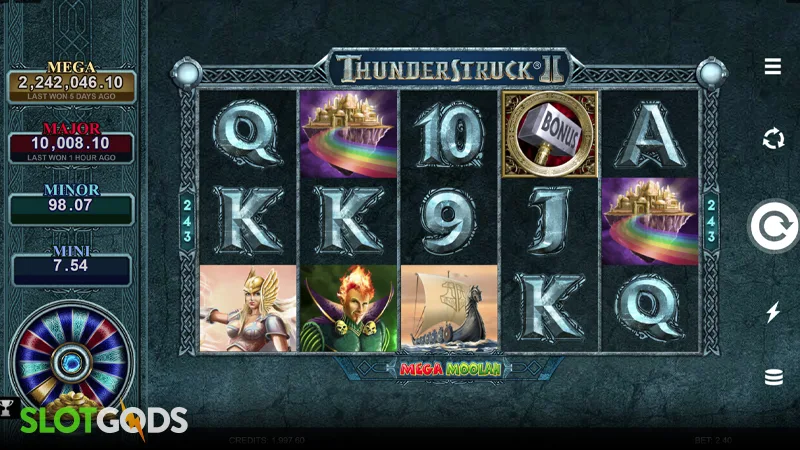 Thunderstruck II Mega Moolah Slot - Screenshot 