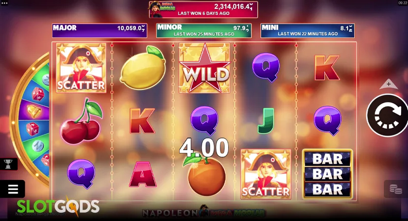 Napoleon Mega Moolah Slot - Screenshot 4