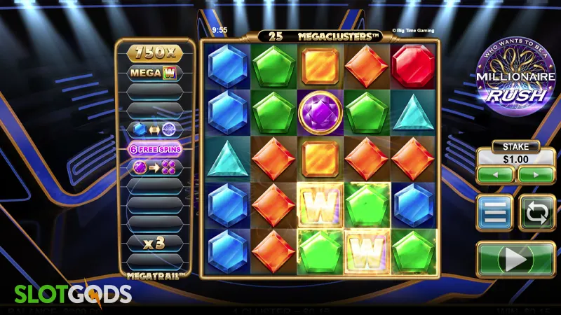 Millionaire Rush Megaclusters Slot - Screenshot 