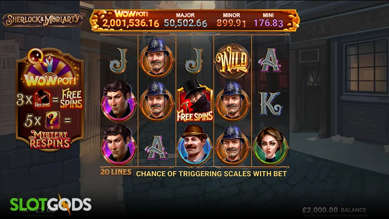 Sherlock and Moriarty WowPot Online Slot by Just For The Win