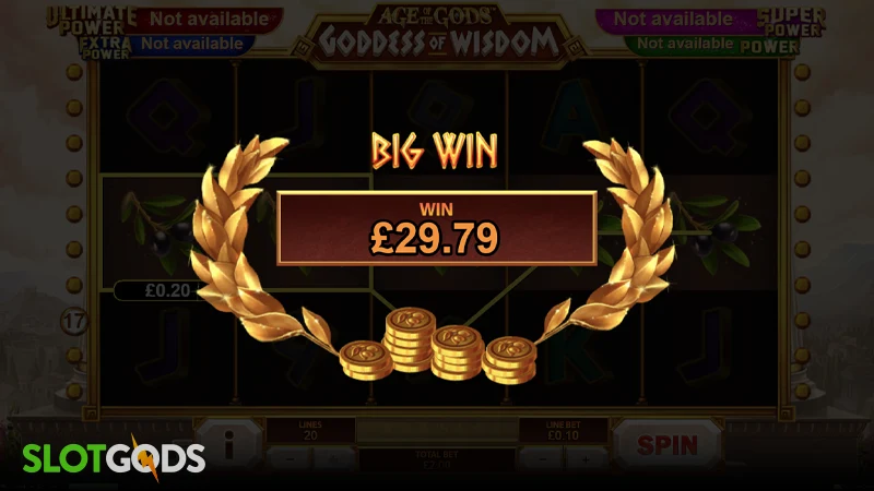 Age of the Gods: Goddess of Wisdom Slot - Screenshot 4