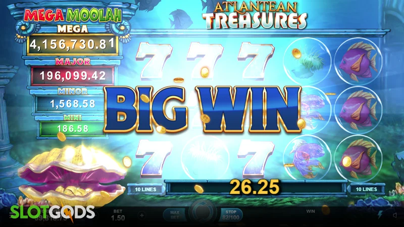 Atlantean Treasures Mega Moolah Slot - Screenshot 4
