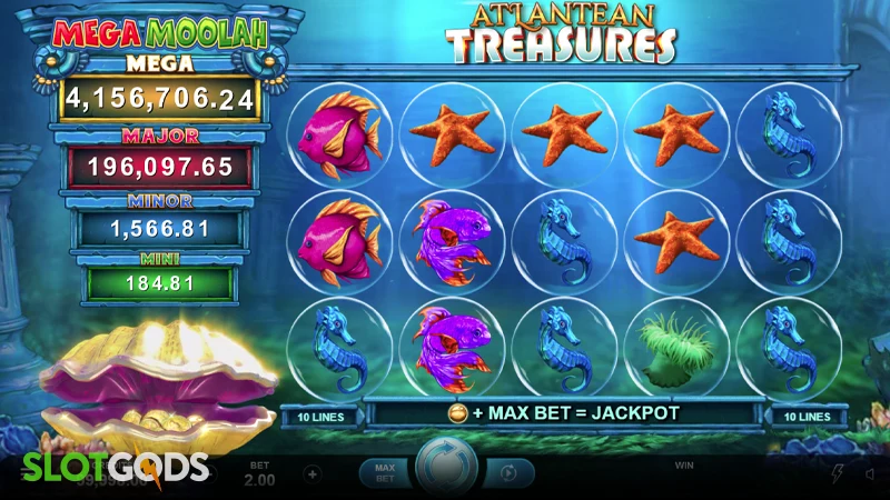 Atlantean Treasures Mega Moolah Slot - Screenshot 