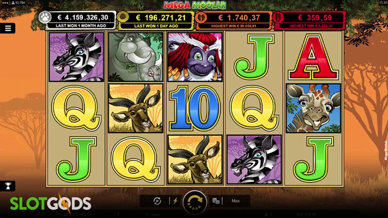 Mega Moolah Online Slot by Microgaming