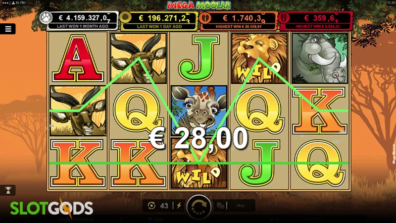 Mega Moolah Slot - Screenshot 2