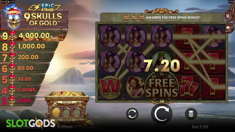 9 Skulls of Gold Slot - Screenshot 4