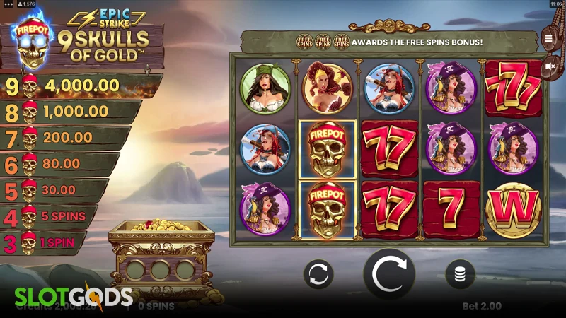 9 Skulls of Gold Slot - Screenshot 