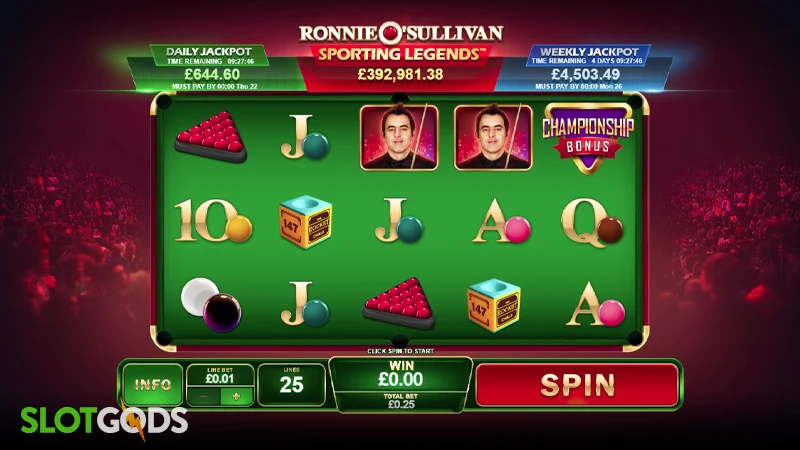 Ronnie O'Sullivan: Sporting Legends Slot - Screenshot 