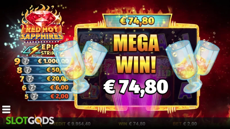 Red Hot Sapphires Slot - Screenshot 4