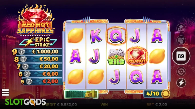Red Hot Sapphires Slot - Screenshot 